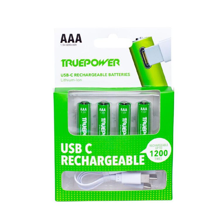 Truepower Truepower AAA USB-C Rechargeable Batteries