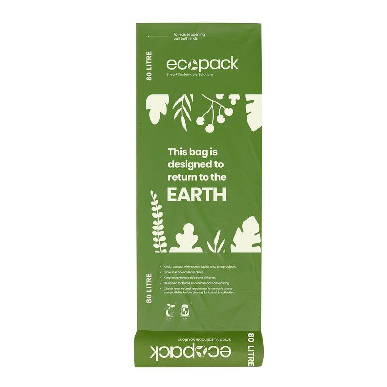 Ecopack Compostable Bin liners 80 Litres 10 pack