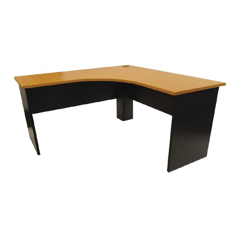 Zealand Delta Workstation 1500w x 600d x1500w x 600d Beech/Charcoal