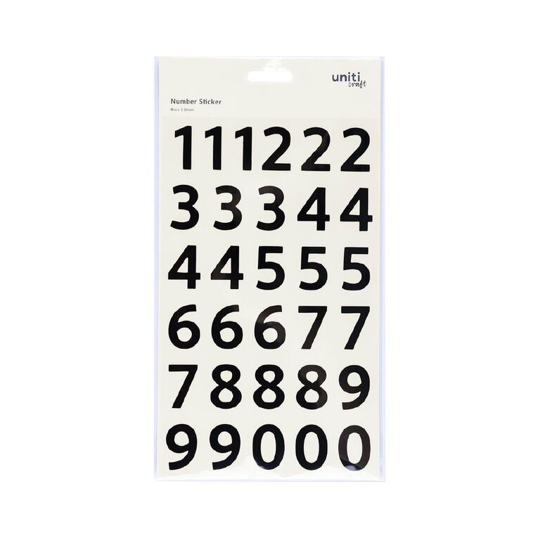 Uniti Numbers Black 1 Sheet