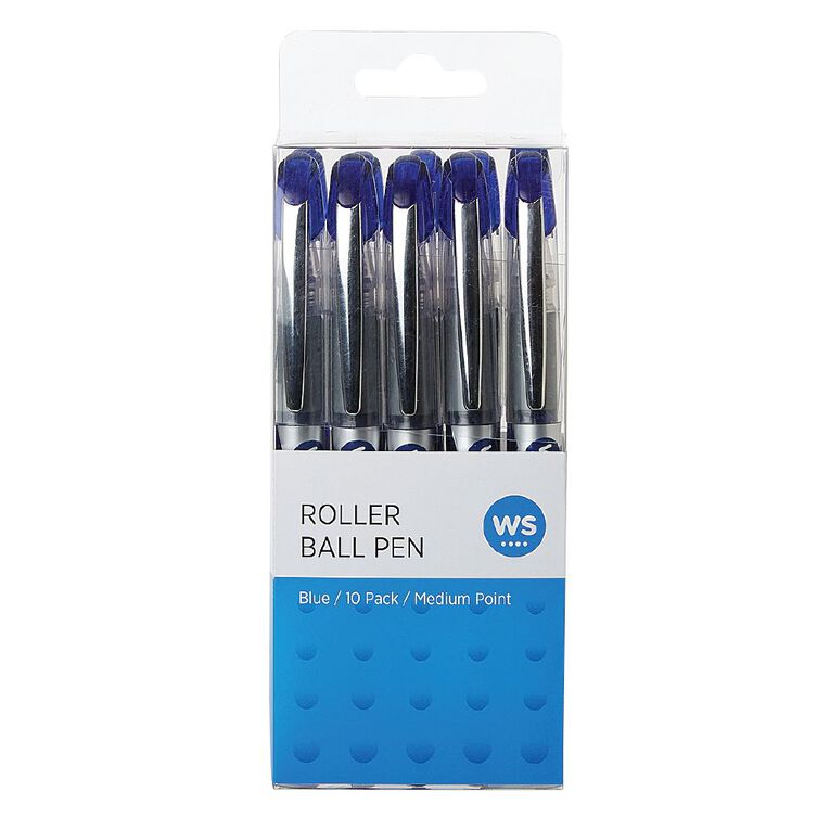WS Roller Ball Pen Blue 10 Pack