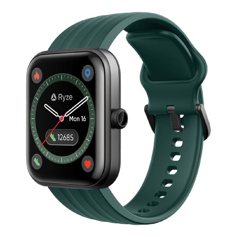 Ryze Evo Smart Watch With Alexa Black + Green