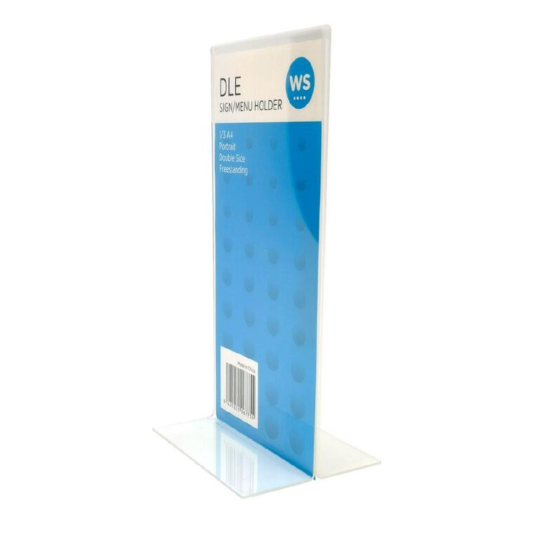 WS Double Sided Portrait DLE Menu/Holder Clear