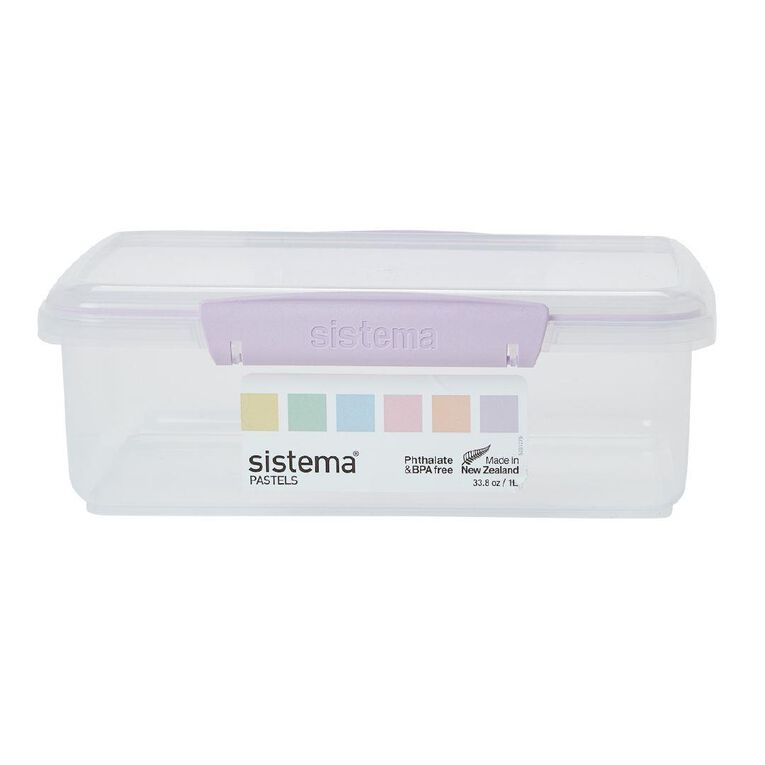 Sistema Klip It Pastels Rectangular Box Assorted Colours 2L