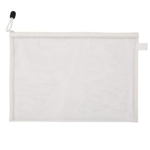 WS Flat Mesh Pencil Case White