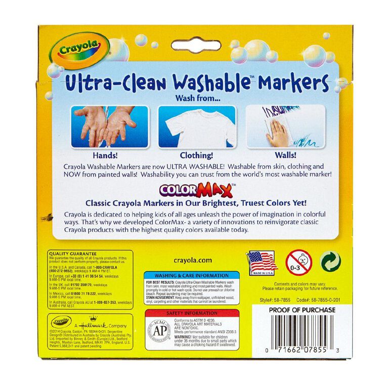 Crayola Washable Markers Bright 10 Pack Assorted