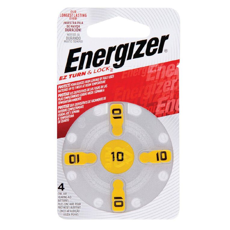 Energizer Hearing Aid Batteries AZ10 4 Pack