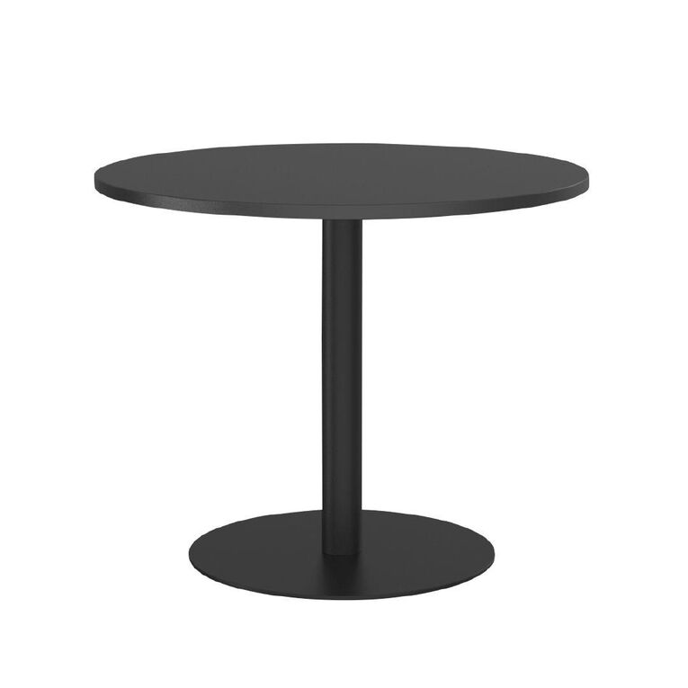 Knights Polo Meeting Table 900 Round Black Top