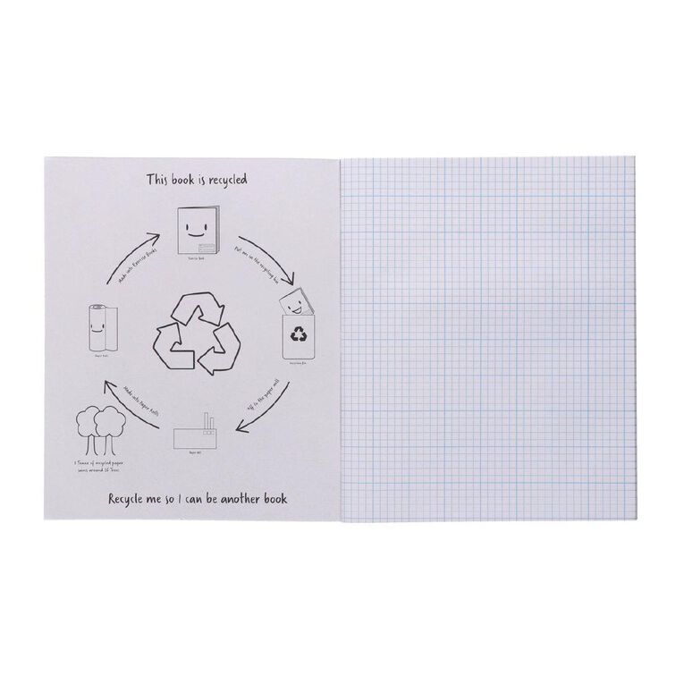 WS Exercise Book 1J5 5mm Quad 36 Leaf Blue