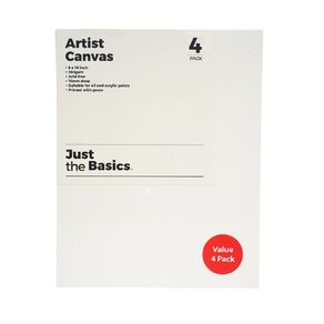 Just the Basics Canvas 8 x 10 Inch 4 Pack