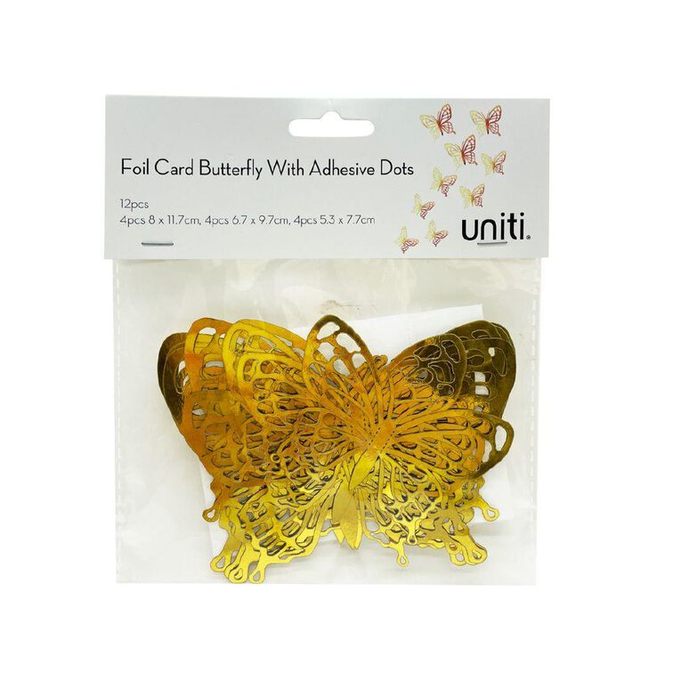 Uniti Foil Card Butterflies 12pcs