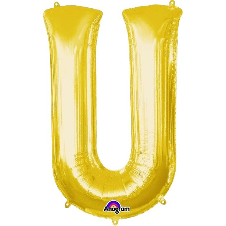 Anagram Small-Size Air Letter U Gold Balloon