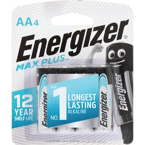 Energizer Max Plus Alkaline Batteries AA 4 Pack 4 Pack