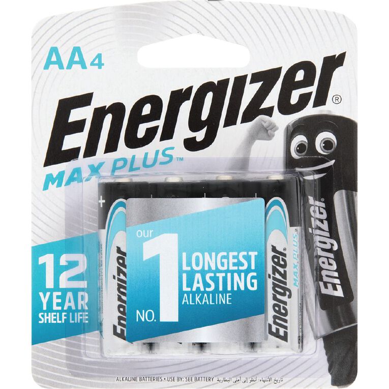 Energizer Max Plus Alkaline Batteries AA 4 Pack 4 Pack