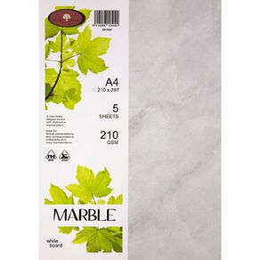 Direct Paper Marble Paper 210gsm White A4 5 Pack