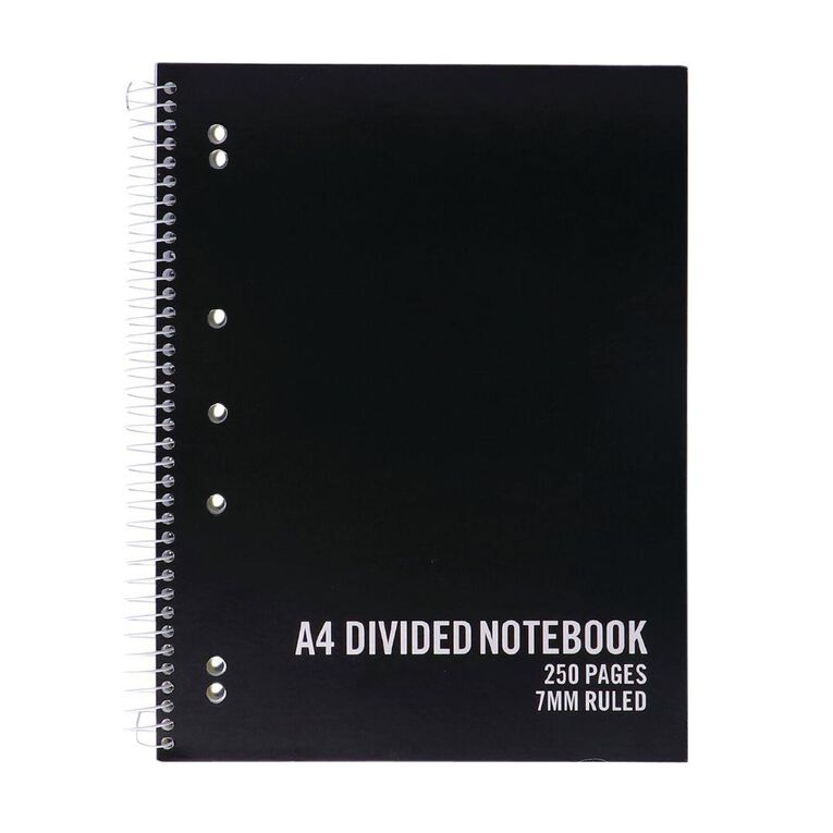 WS Notebook With 4 Dividers 250 Pages 7mm Ruled A4