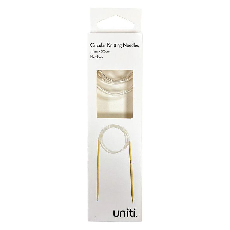 Uniti 4mm Circular Knitting Needles Bamboo 80mm