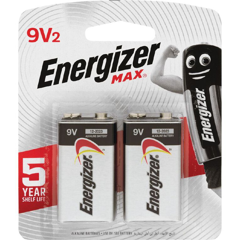 Energizer Max Alkaline Batteries 9V 2 Pack 2 Pack
