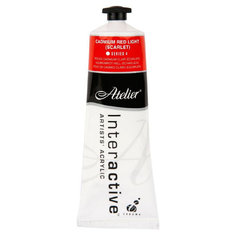 Atelier S4 Acrylic Paint Light Cadmium Scarlet Red 80ml
