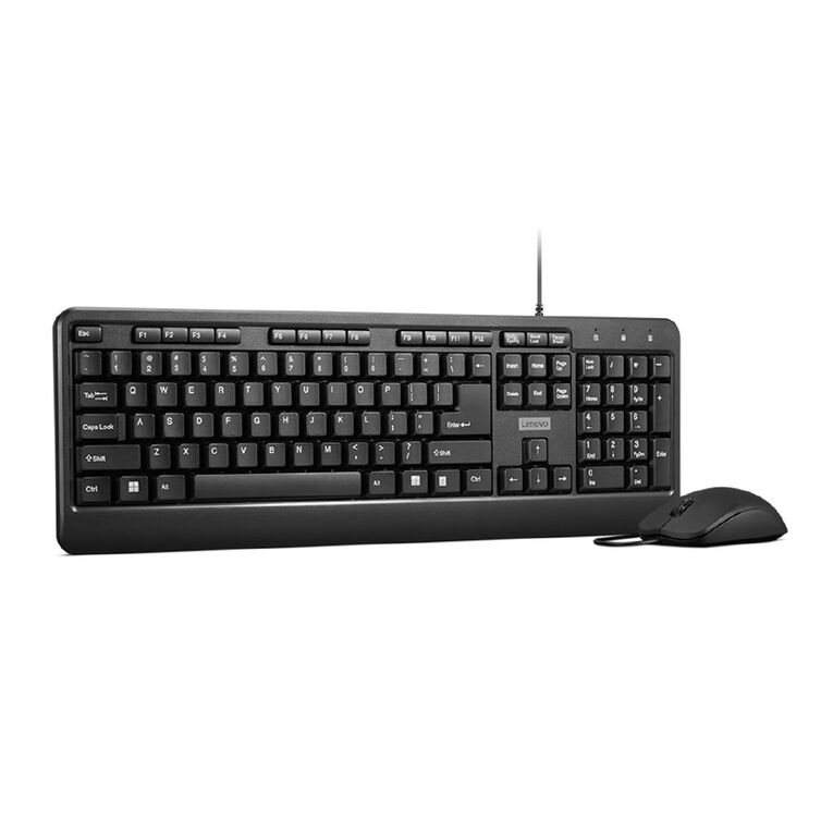 Lenovo 160 Wired Combo Keyboard And Mouse Black