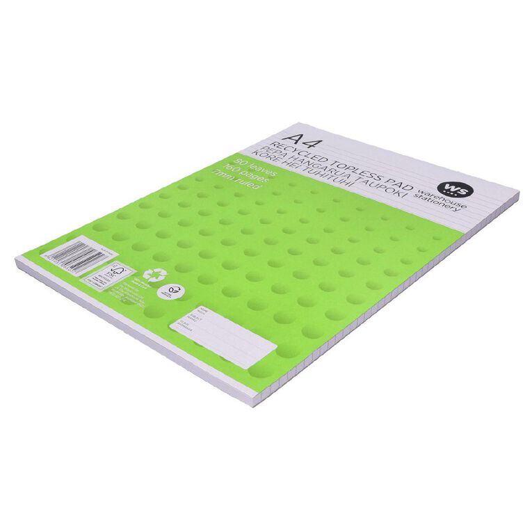 WS Pad Topless 55gsm 7mm 80 Leaf White A4