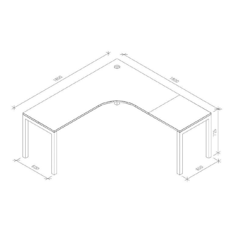 Zealand Quattro Workstation 1800 x 600 White