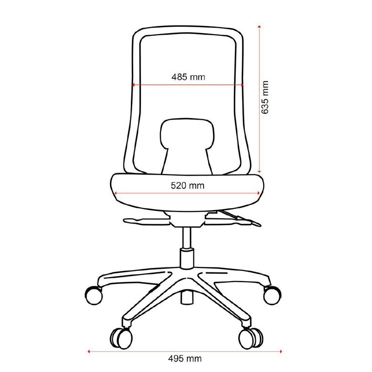Buro Seating Elan Chair Lumbar Grey Mesh Seat Slide
