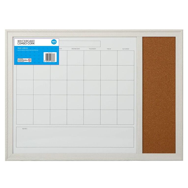 WS Whiteboard Monthly Planner Cork Combo