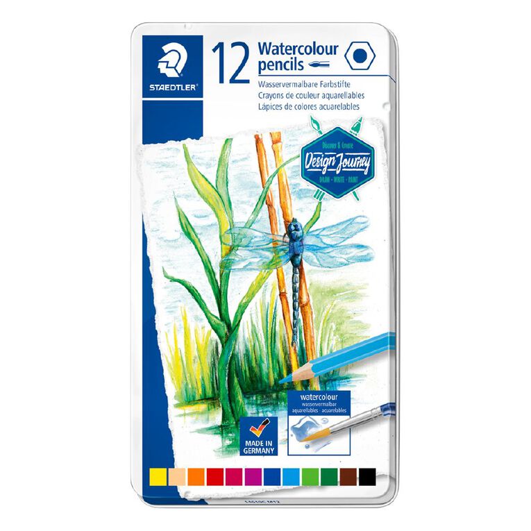 Staedtler Design Journey Water Colour Pencil Tin 12 Pack