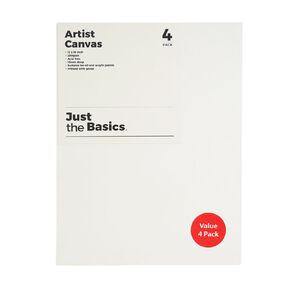 Just the Basics Canvas 12 x 16 Inch 4 Pack