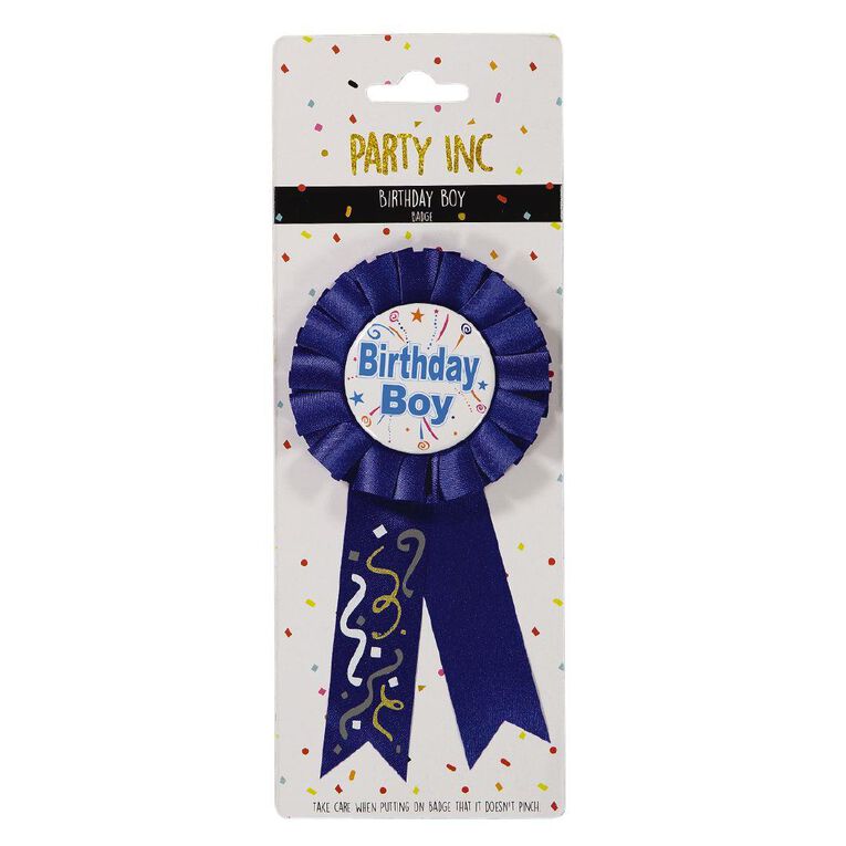 Party Inc Birthday Badge 15cm Blue Mid