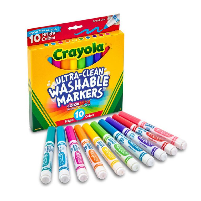 Crayola Washable Markers Bright 10 Pack Assorted