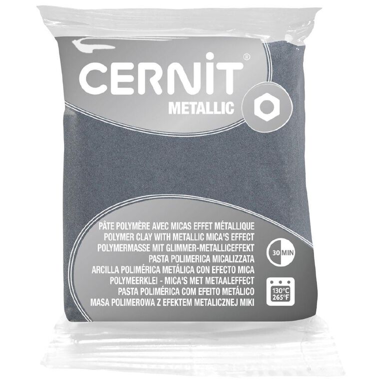 Cernit Polymer Clay Metallic 56g Silver Silver