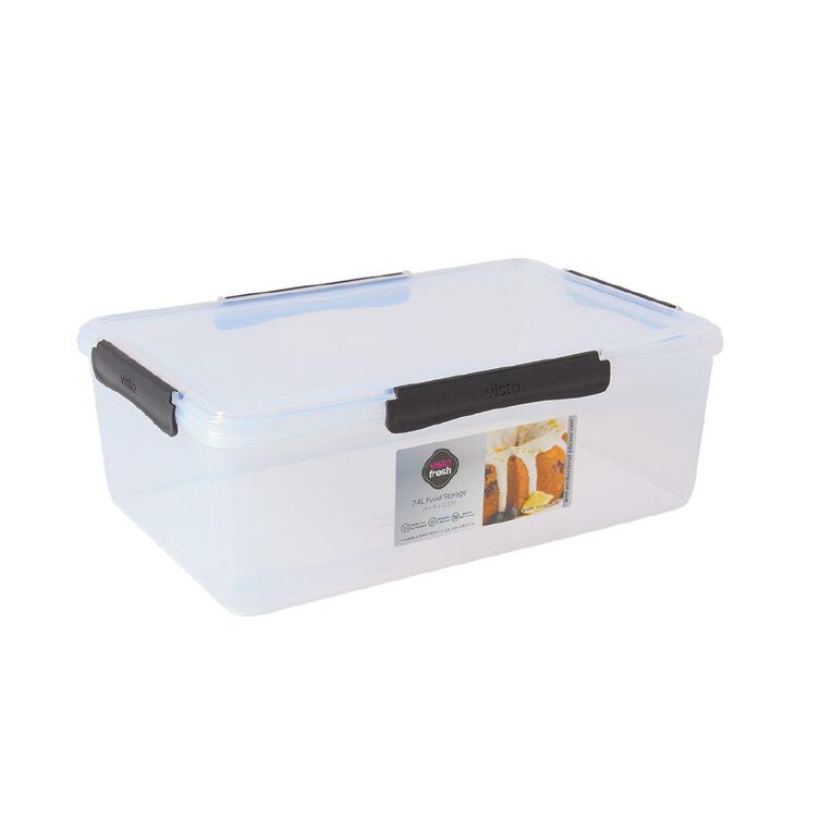 Visto Fresh Storage Container Clear/Charcoal Clips 7.4 Litre