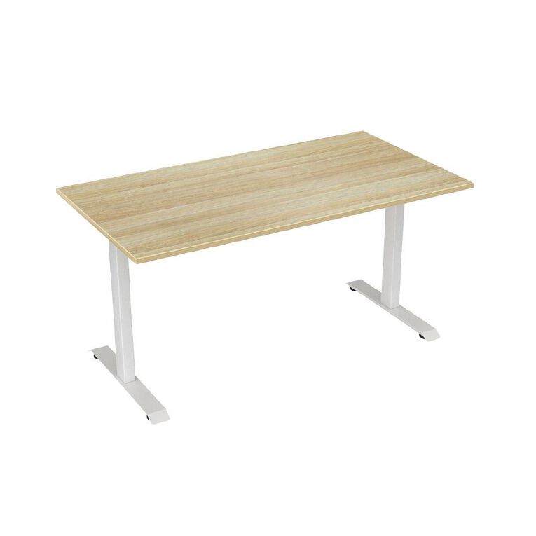 Knights Haven Fixed Single Sided Desk Frame with Atlantic Oak Top