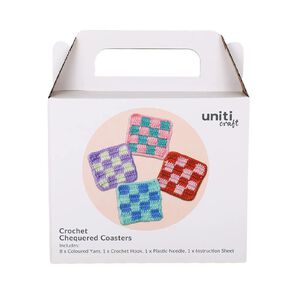 Uniti Craft Adults Crochet Kit Checked Coasters