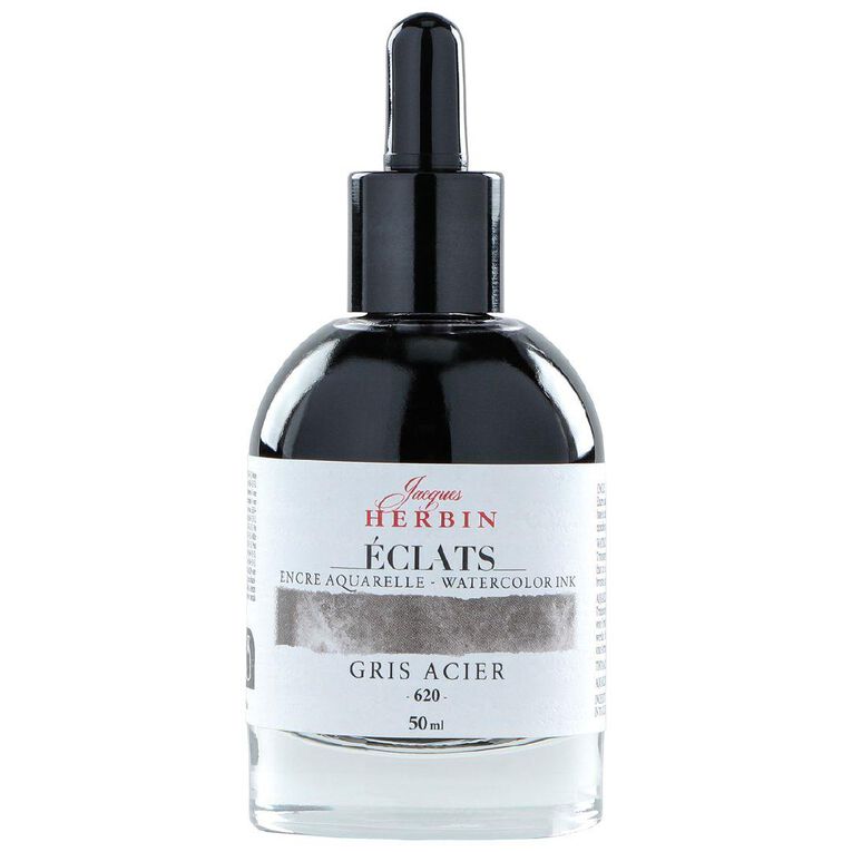 Jacques Herbin Eclats Watercolour Ink 620 Steel Grey 50ml