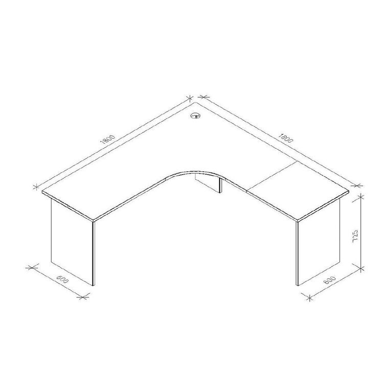 Zealand Workstation 1800 x 1800 x 600 Coastal Elm