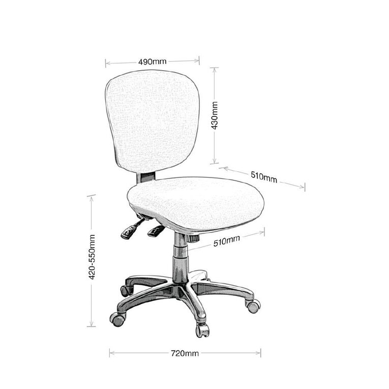 Eden Eden Arena 3 Lever Midback Ergonomic Chair Navy