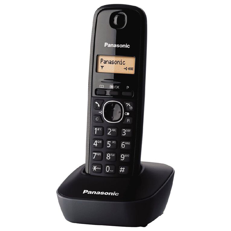 Panasonic KX-TG1611 Single Cordless Handset Black Black
