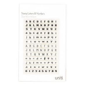 Uniti Stamp Letters and Numbers 1 Sheet Clear