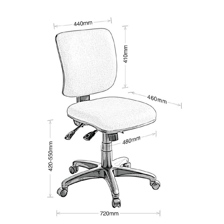 Eden Swatch 3 Lever Midback Ergonomic Chair Atlantic