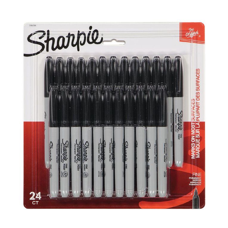 Sharpie Fine Point Permanent Marker Black 24 Pack