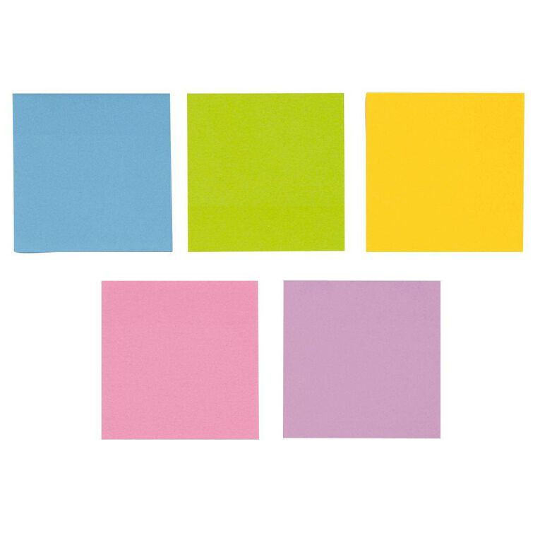 WS Sticky Notes 76mm x 76mm 100 Sheet 5 Pack Multi-Coloured