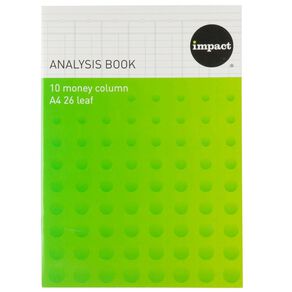 WS 10 Money Column Limp Analysis Book 26 Leaf Blue Mid A4