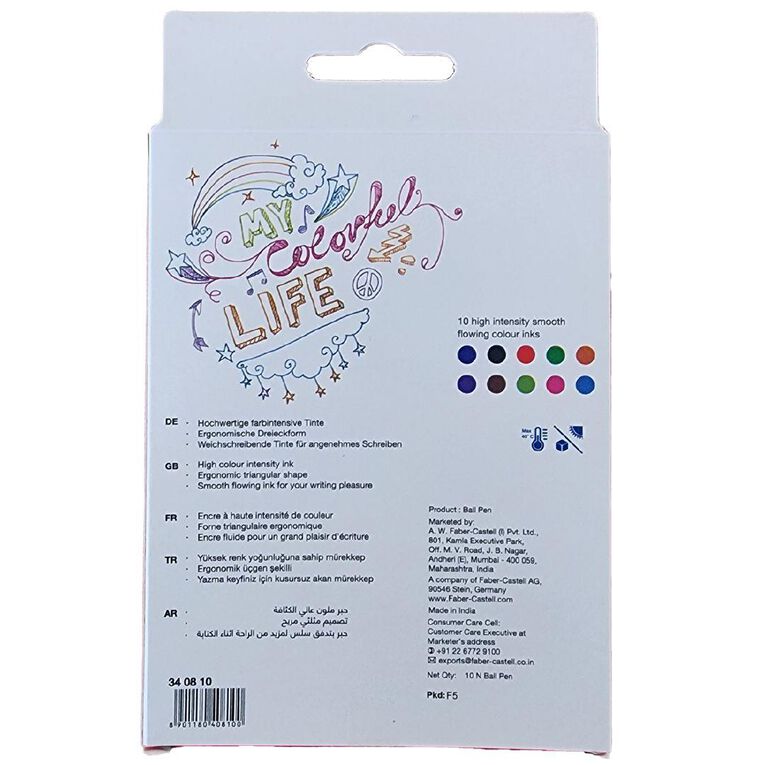 Faber-Castell TRI-Flow Ballpoint Pens Assorted 10 Pack