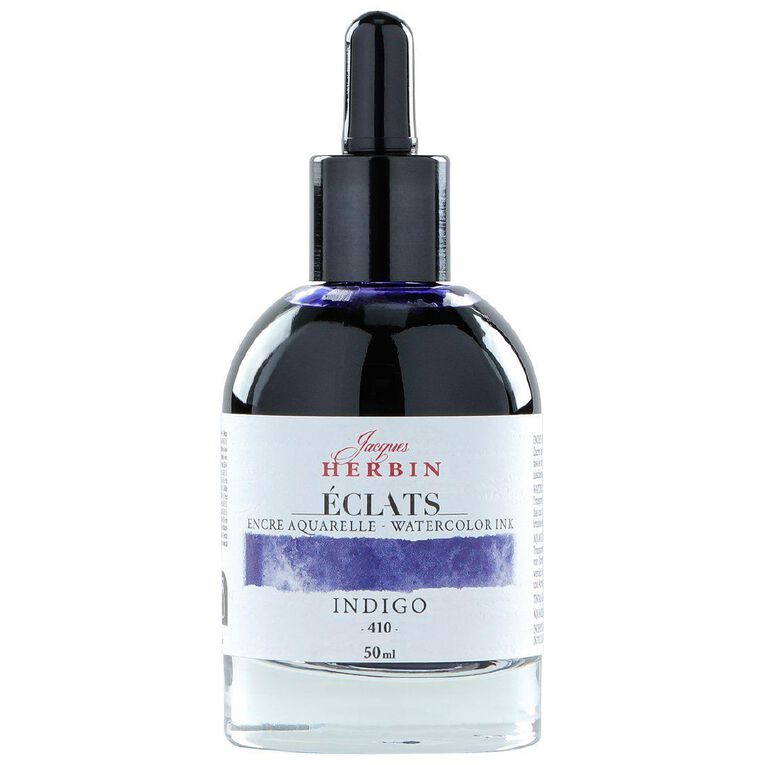 Jacques Herbin Eclats Watercolour Ink 410 Indigo 50ml