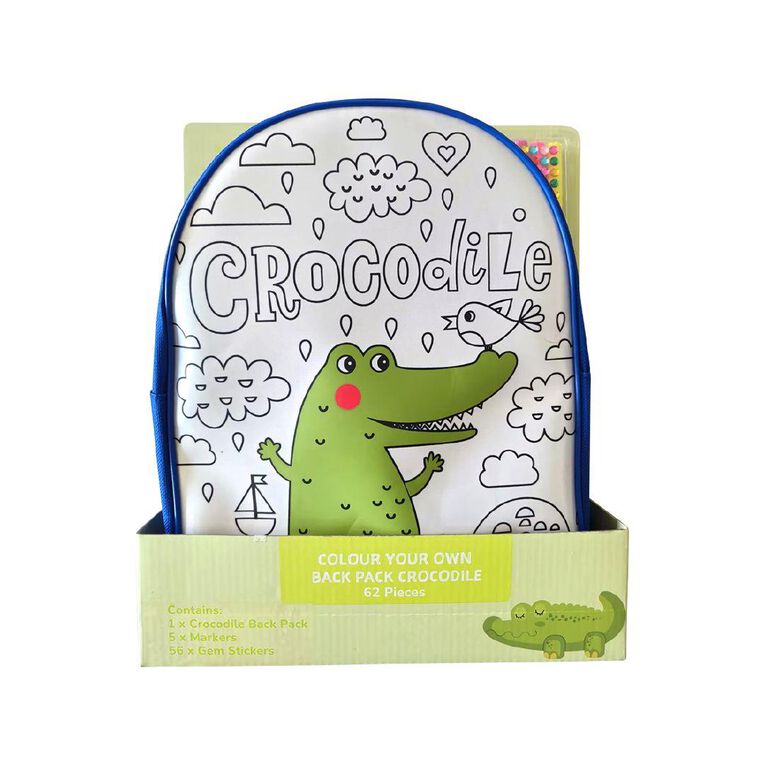 Uniti Craft Kids Color Your Own Backpack Crocodile