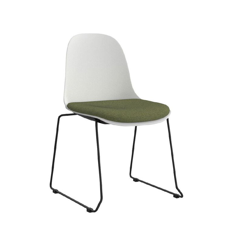 Knights Willow Shell Chair with Palm Reef White