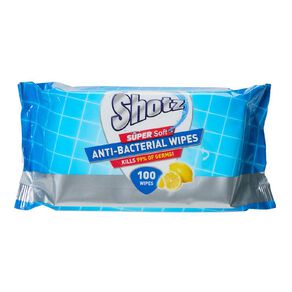Shotz Antibacterial Wipes 100 Pack